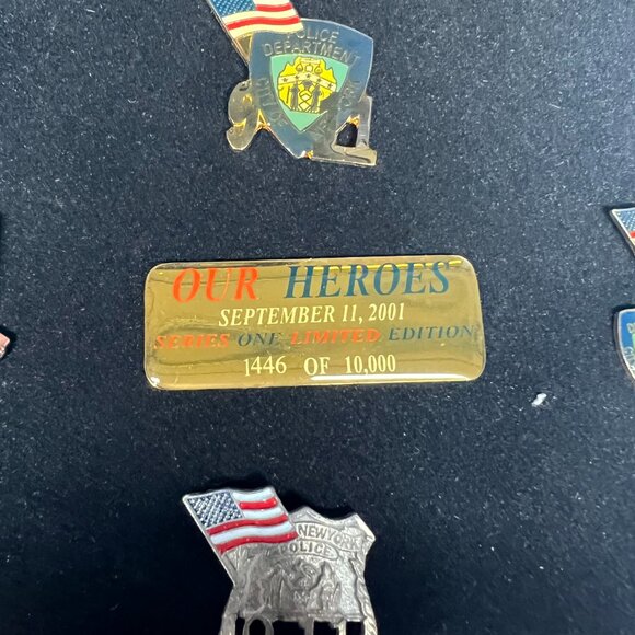 911 Commemorative Pin Set NYC FD, PD, and Port Authority Boxed Set of 9 Pins - Picture 3 of 5